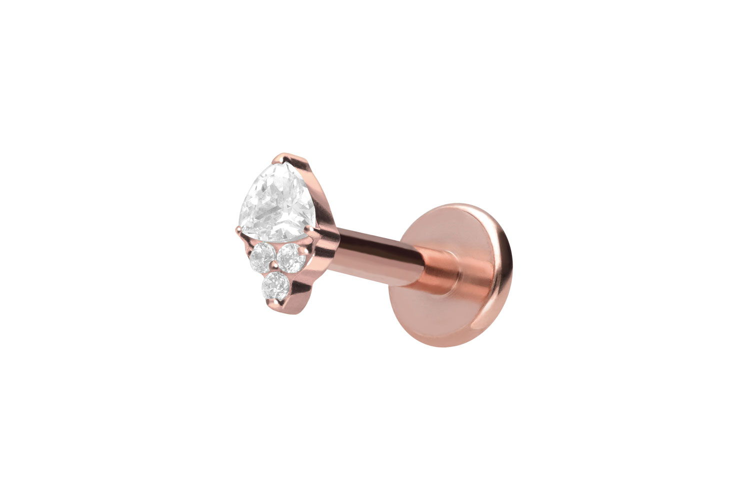 Titan Labret Piercing mit Push Fit EINGEFASSTE KRISTALLE